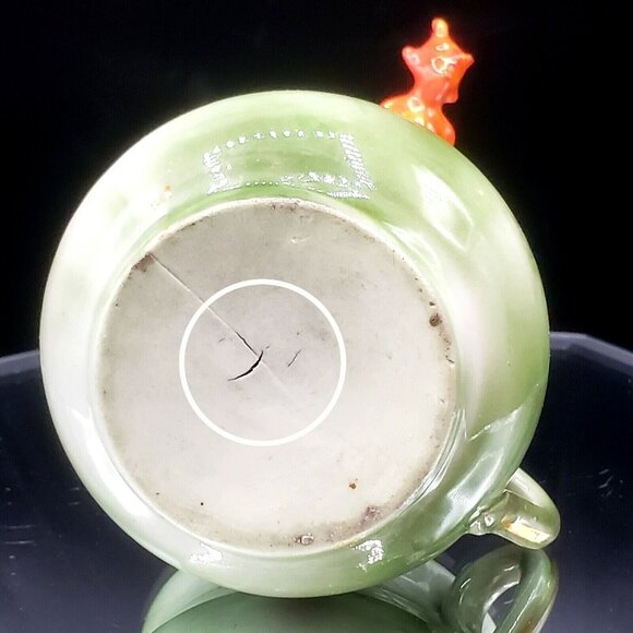 Victorian Fairing Red Devil in Cup Miniature Porcelain Carnival Prize 1890s - Picture 8 of 9